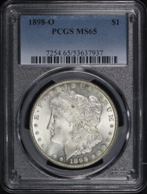 Obverse of this 1898-O Morgan Dollar PCGS MS-65