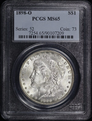 Obverse of this 1898-O Morgan Dollar PCGS MS-65