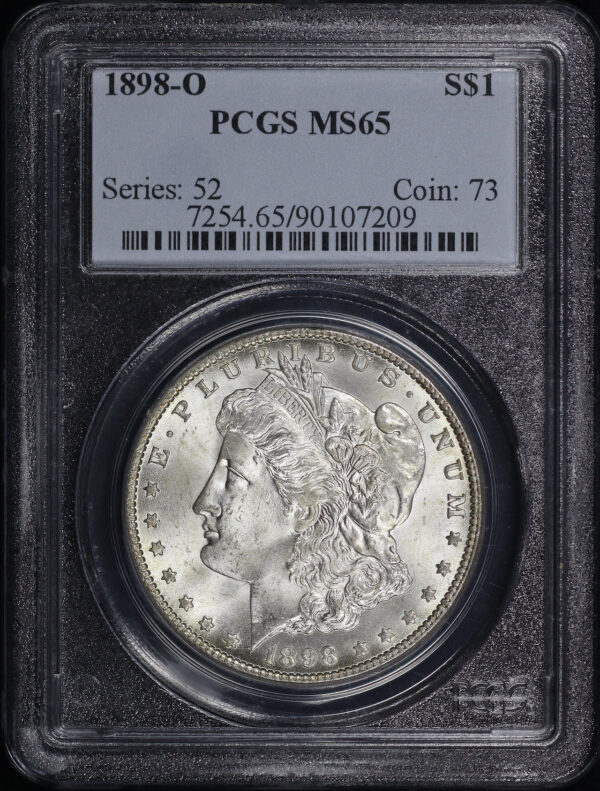 Obverse of this 1898-O Morgan Dollar PCGS MS-65