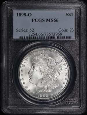 Obverse of this 1898-O Morgan Dollar PCGS MS-66
