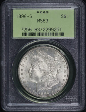 Obverse of this 1898-S Morgan Dollar PCGS MS-63 Old Green Holder
