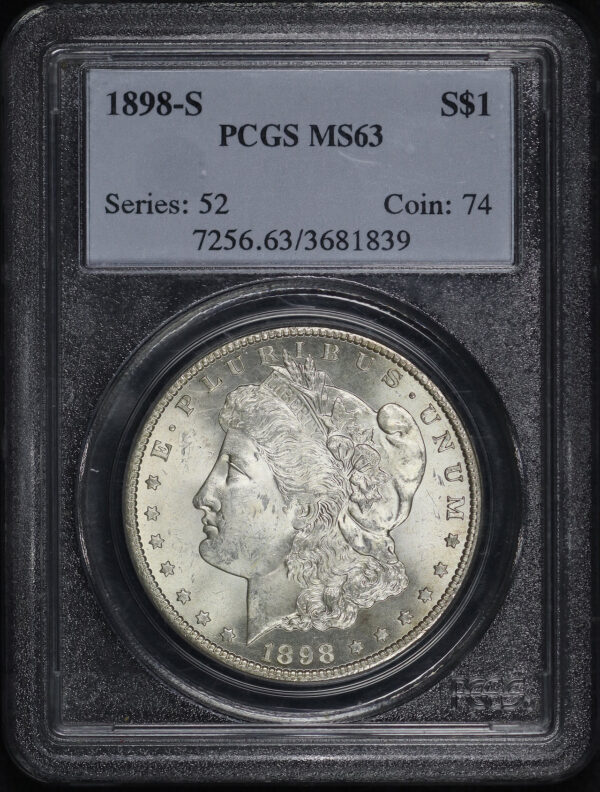 Obverse of this 1898-S Morgan Dollar PCGS MS-63