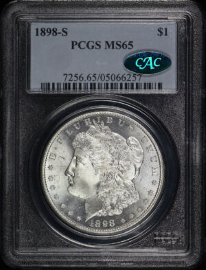 Obverse of this 1898-S Morgan Dollar PCGS MS-65 CAC