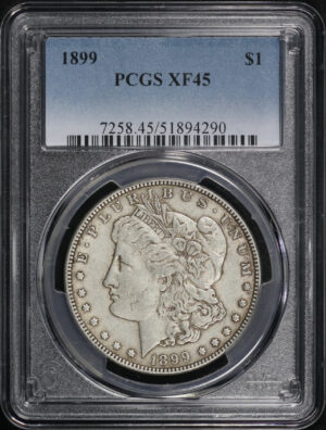 Obverse of this 1899 Morgan Dollar PCGS XF-45