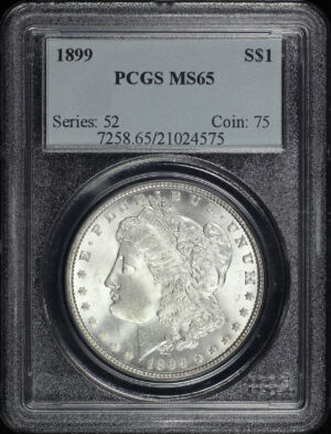 Obverse of this 1899 Morgan Dollar PCGS MS-65