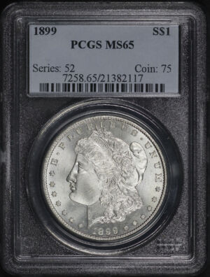 Obverse of this 1899 Morgan Dollar PCGS MS-65