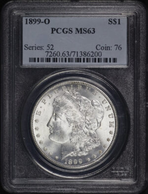 Obverse of this 1899-O Morgan Dollar PCGS MS-63