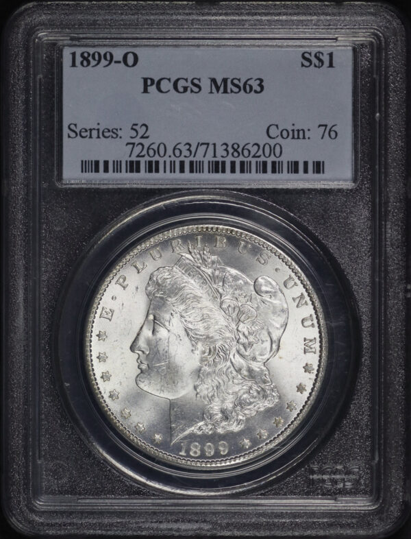 Obverse of this 1899-O Morgan Dollar PCGS MS-63
