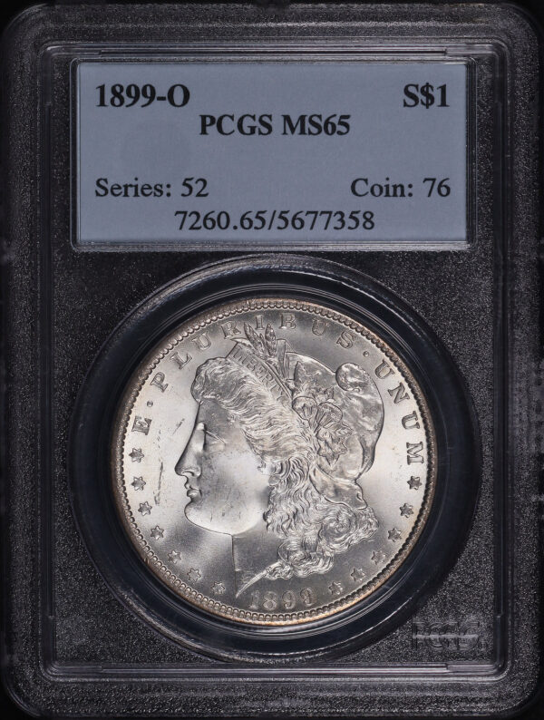 Obverse of this 1899-O Morgan Dollar PCGS MS-65