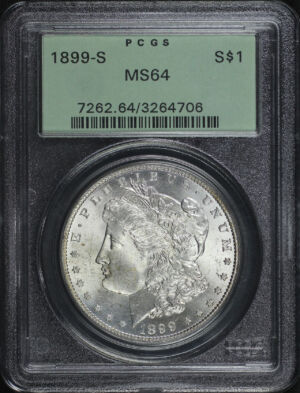 Obverse of this 1899-S Morgan Dollar PCGS MS-64 Old Green Older