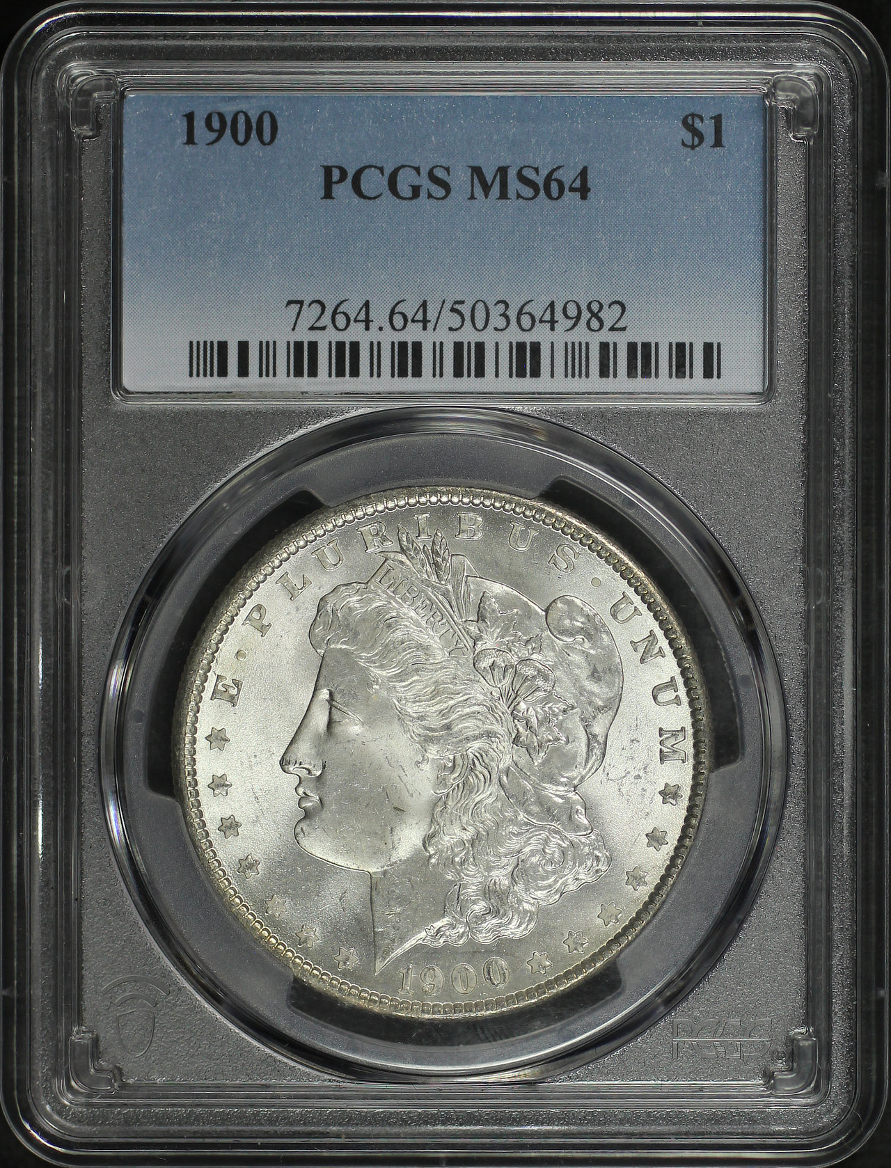 Obverse of this 1900 Morgan Dollar PCGS MS-64
