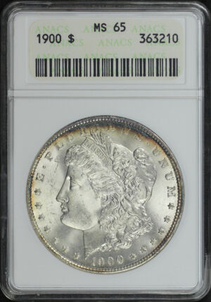 Obverse of this 1900 Morgan Dollar ANACS MS-65