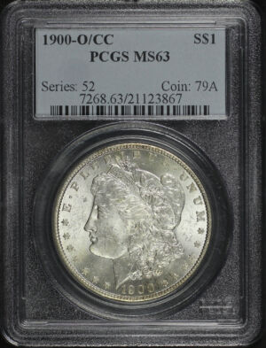 Obverse of this 1900-O/CC Morgan Dollar PCGS MS-63