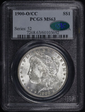 Obverse of this 1900-O/CC Morgan Dollar PCGS MS-63 CAC
