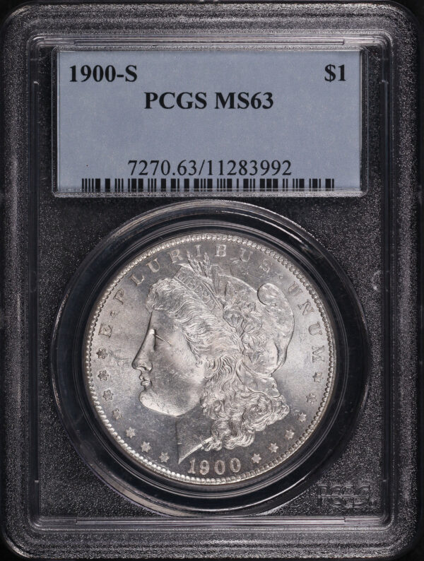 Obverse of this 1900-S Morgan Dollar PCGS MS-63