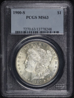 Obverse of this 1900-S Morgan Dollar PCGS MS-63