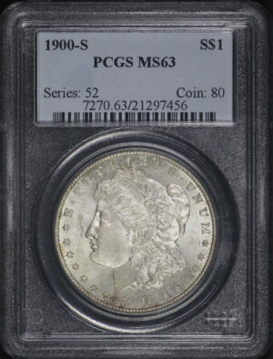 Obverse of this 1900-S Morgan Dollar PCGS MS-63