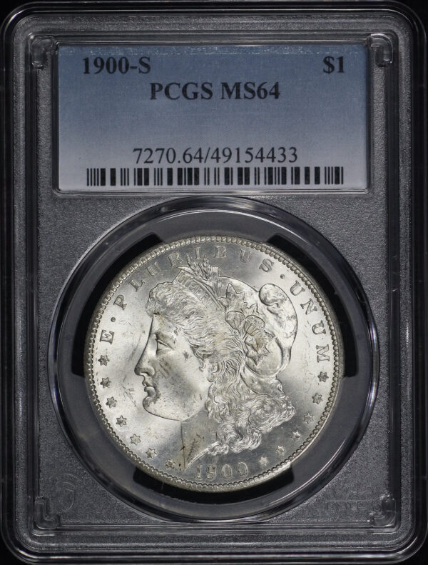 Obverse of this 1900-S Morgan Dollar PCGS MS-64