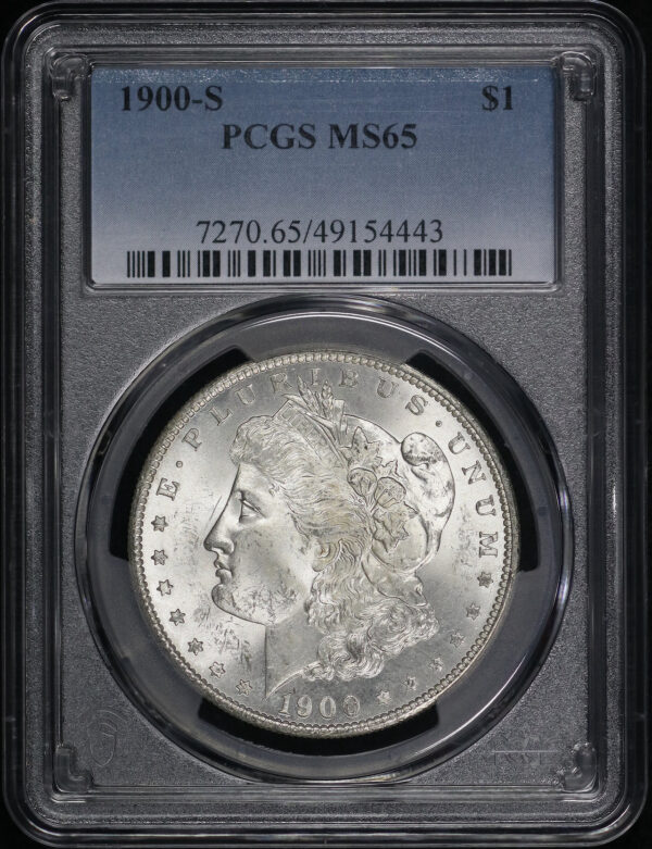Obverse of this 1900-S Morgan Dollar PCGS MS-65