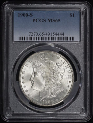 Obverse of this 1900-S Morgan Dollar PCGS MS-65