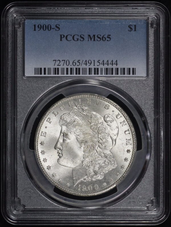 Obverse of this 1900-S Morgan Dollar PCGS MS-65