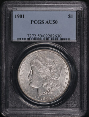 Obverse of this 1901 Morgan Dollar PCGS AU-50