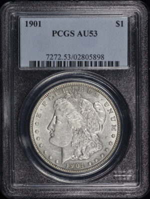 Obverse of this 1901 Morgan Dollar PCGS AU-53