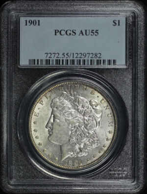 Obverse of this 1901 Morgan Dollar PCGS AU-55