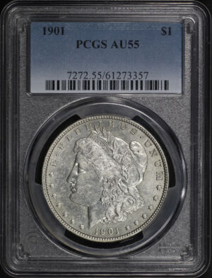 Obverse of this 1901 Morgan Dollar PCGS AU-55