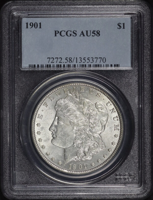 Obverse of this 1901 Morgan Dollar PCGS AU-58