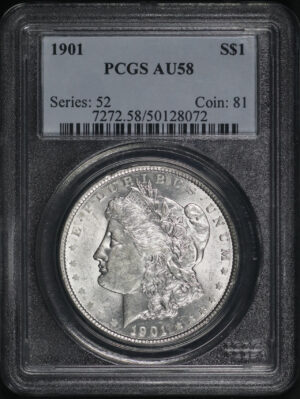 Obverse of this 1901 Morgan Dollar PCGS AU-58