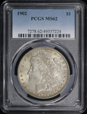 Obverse of this 1902 Morgan Dollar PCGS MS-62