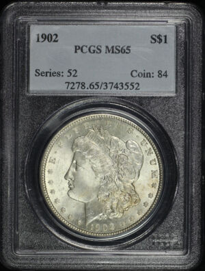Obverse of this 1902 Morgan Dollar PCGS MS-65