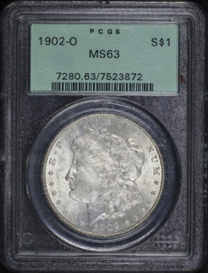 Obverse of this 1902-O Morgan Dollar PCGS MS-63 Old Green Holder