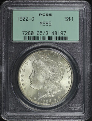 Obverse of this 1902-O Morgan Dollar PCGS MS-65 Old Green Holder