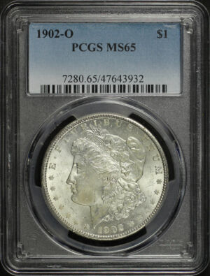 Obverse of this 1902-O Morgan Dollar PCGS MS-65