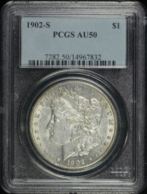 Obverse of this 1902-S Morgan Dollar PCGS AU-50