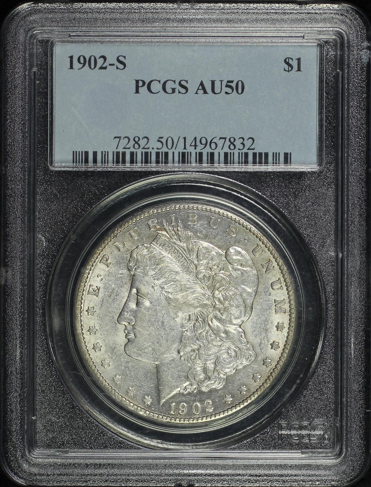 Obverse of this 1902-S Morgan Dollar PCGS AU-50