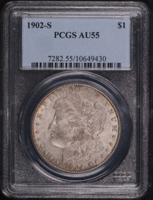 Obverse of this 1902-S Morgan Dollar PCGS AU-55