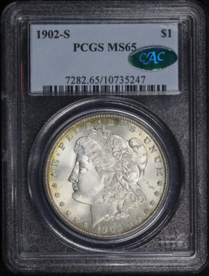 Obverse of this 1902-S Morgan Dollar PCGS MS-65 CAC