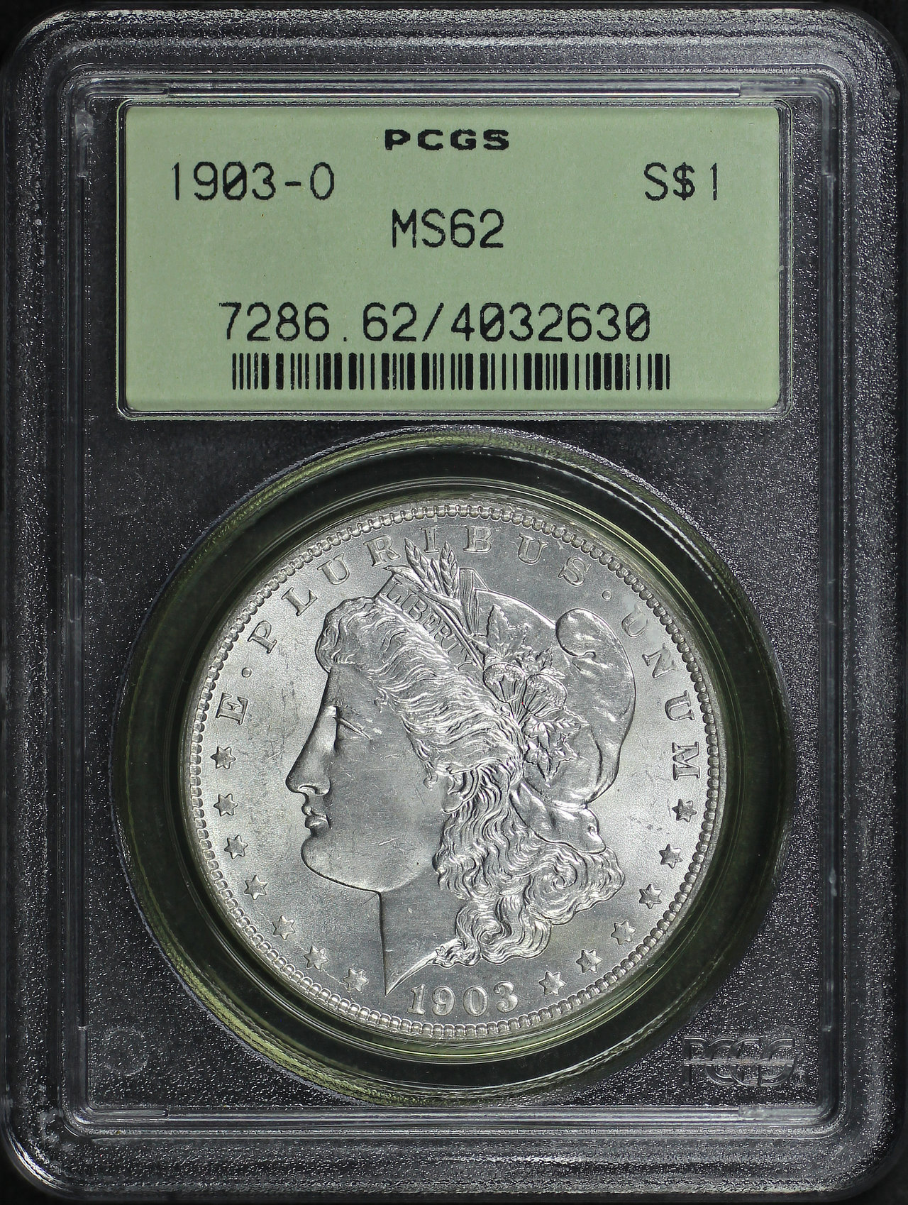Obverse of this 1903-O Morgan Dollar PCGS MS-62 Old Green Holder