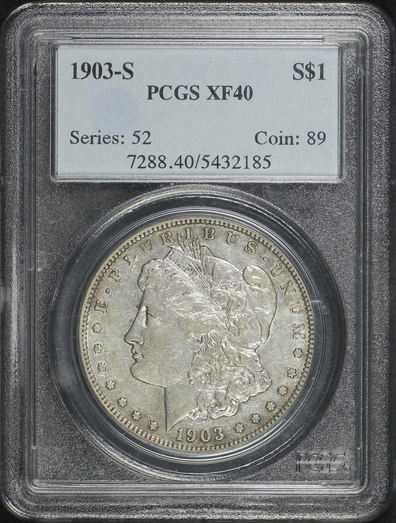 Obverse of this 1903-S Morgan Dollar PCGS XF-40