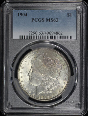 Obverse of this 1904 Morgan Dollar PCGS MS-63