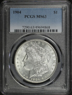 Obverse of this 1904 Morgan Dollar PCGS MS-63