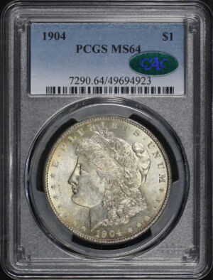 Obverse of this 1904 Morgan Dollar PCGS MS-64