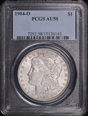Obverse of this 1904-O Morgan Dollar PCGS AU-58