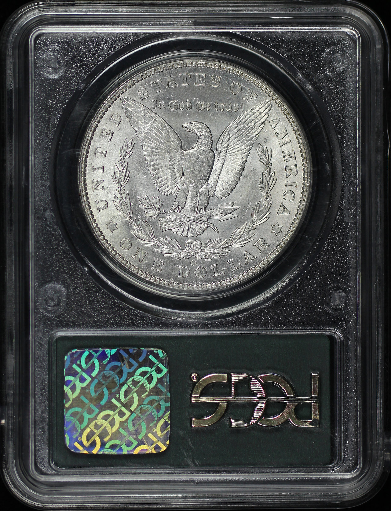 Reverse of this 1904-O Morgan Dollar PCGS MS-63 Old Green Gasket Holder