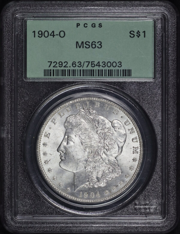 Obverse of this 1904-O Morgan Dollar PCGS MS-63 Old Green Holder