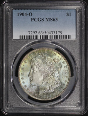 Obverse of this 1904-O Morgan Dollar PCGS MS-63 Obverse Blue Toning