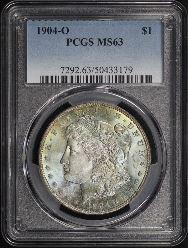 Obverse of this 1904-O Morgan Dollar PCGS MS-63 Obverse Blue Toning